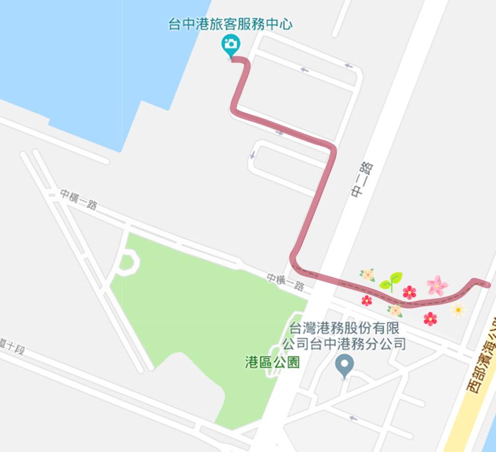 臺中港港區小徑路線圖