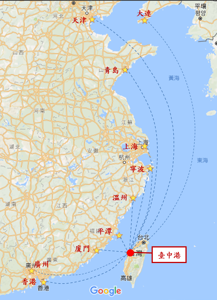 臺中港地理位置圖