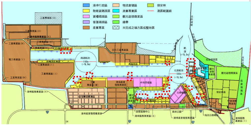 臺中港岸電建置現況位置圖